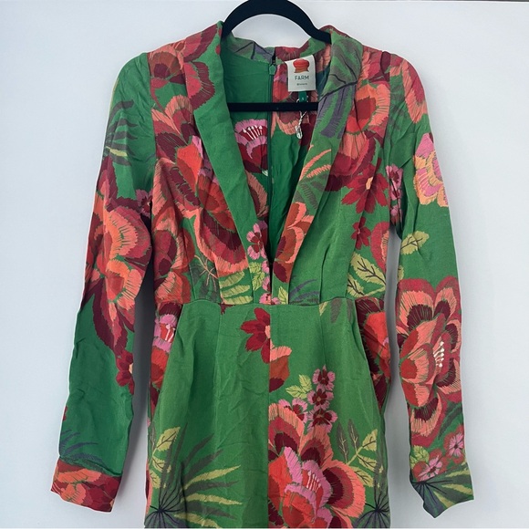 NWOT Farm Rio Floral V Neck Bobikat Jumpsuit S - Picture 3 of 16